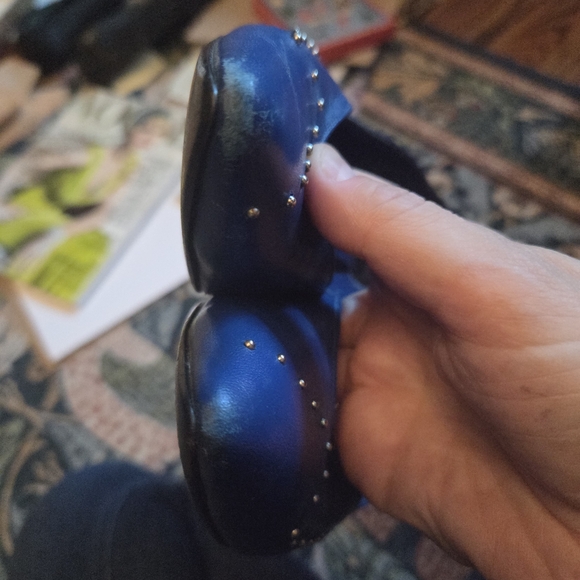 Vintage Blue Studded Heels, Size 6 - Picture 7 of 8